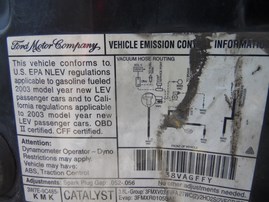 2003 FORD MUSTANG BLUE CPE 3.8L MT F18044